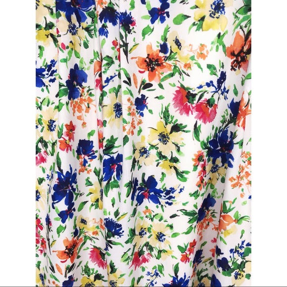 31 Sons de Mode High Low White Floral Lined Skirt - Picture 3 of 5